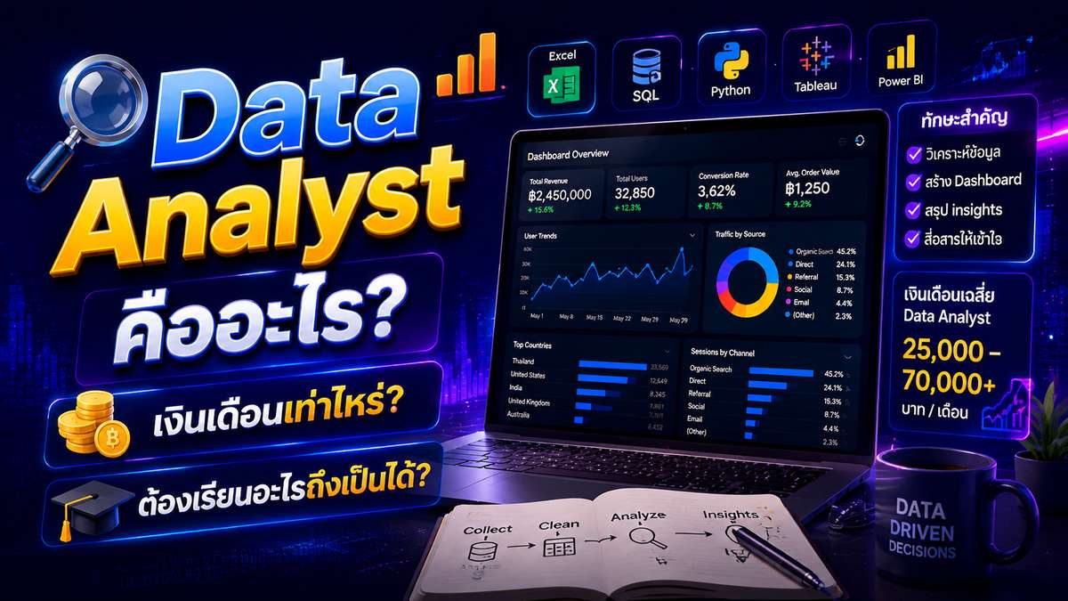 Data Analyst คืออะไร เงินเดือนเท่าไหร่ ต้องเรียนอะไรถึงเป็นได้?