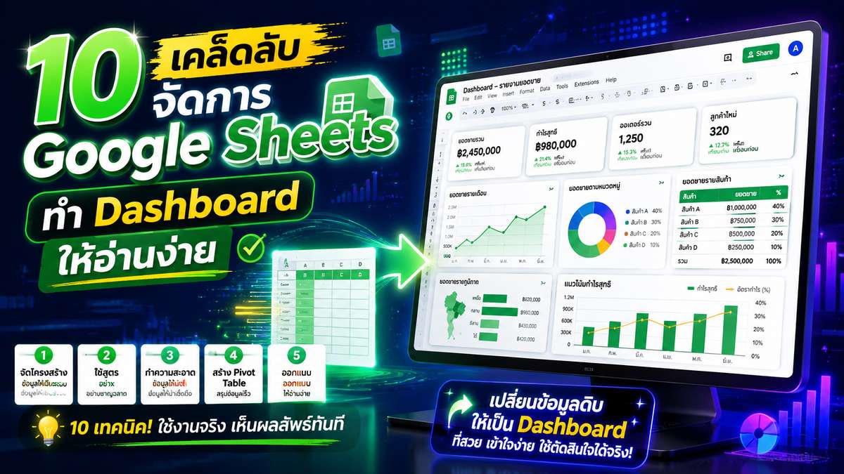 10 เคล็ดลับสอนทำ Google sheets dashboard ให้อ่านง่าย